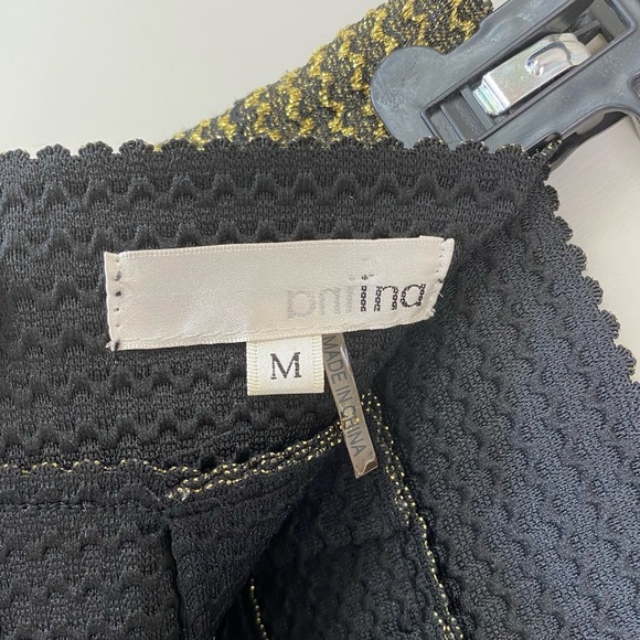 Ina Vintage Black and Gold Bandage Flare Mini Skirt Size Medium - Picture 10 of 10